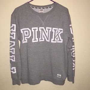 pink logo pullover sweatshirt